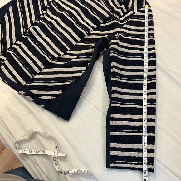 Lane Bryant Striped Frayed Edge Waterfall Jacket sz 22 Navy and Cream - Picture 9 of 11